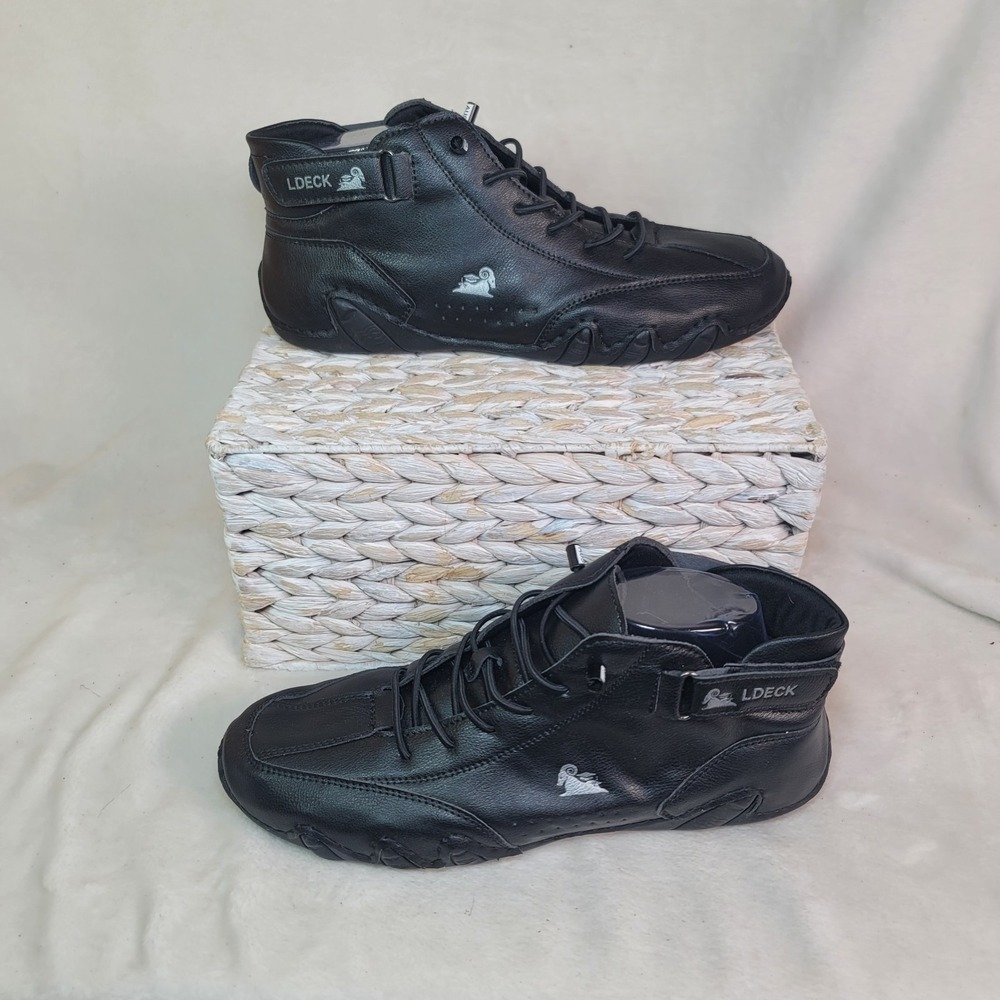 Men's Casual Sports Shoes Lo Top Hiking Earth Shoes Wrestling Black Size 11.5